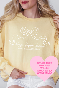 KKG- Ribbon Bow Philanthropy Comfort Colors Sweatshirt