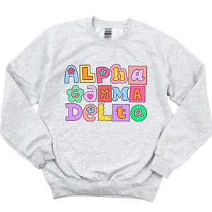 AGD- Patchwork Sorority Crewneck Sweatshirt