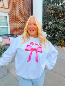 Pink Bow Crewneck Sorority Sweatshirt