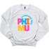 PHI MU- Colorful Letters Sorority Crewneck Sweatshirt