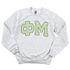 PHI MU- Green Plaid Greek Letters Crewneck Sweatshirt