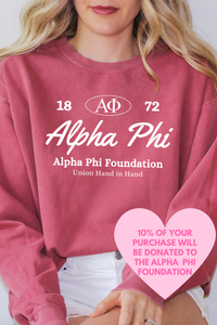 APHI- Oval Greek Letters Philanthropy Comfort Colors Sweatshirt