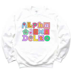 AGD- Patchwork Sorority Crewneck Sweatshirt