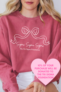 SIGMA- Ribbon Bow Philanthropy Comfort Colors Sweatshirt