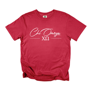 CHI O- Greek Letters and Script Tee