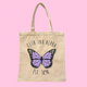 ZTA Purple Butterfly Tote Bag