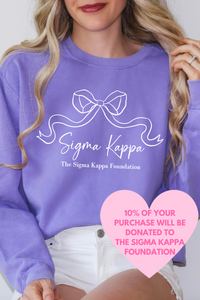SK- Ribbon Bow Philanthropy Comfort Colors Sweatshirt