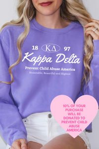 KD- Oval Greek Letters Philanthropy Comfort Colors Sweatshirt