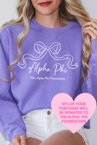 APHI- Ribbon Bow Philanthropy Comfort Colors Sweatshirt