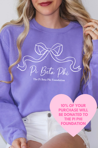 PI PHI- Ribbon Bow Philanthropy Comfort Colors Sweatshirt