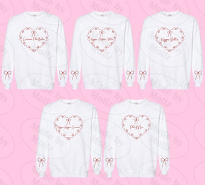 Bows and Lace Heart Sorority Sweatshirt