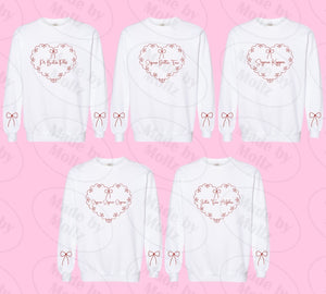 Bows and Lace Heart Sorority Sweatshirt