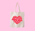Checkered Heart Sorority Tote Bag