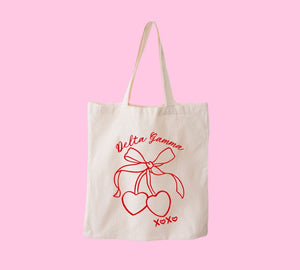 Cherry Bow Sorority Tote Bag