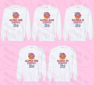 Disco Club Crewneck Sorority Sweatshirt