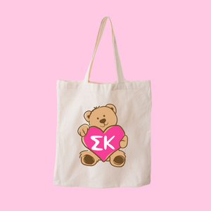 Teddy Love Sorority Tote Bag