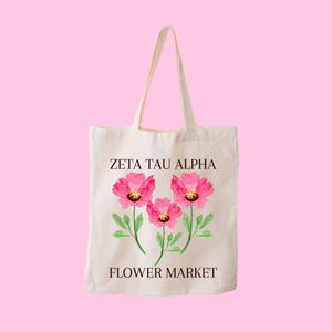 Flower Market Sorority Tote Bag