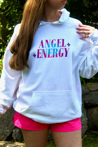 Angel Energy White Hooded Sweatshirt