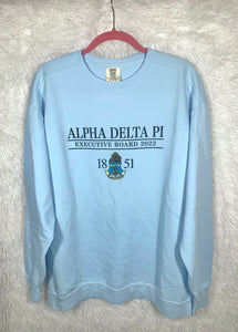 Alpha Delta Pi XL Pre-made Executive Board 2022 Comfort Colors Crewneck Sweatshirt