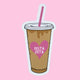 Ice Coffee Pink Heart Sorority Sticker