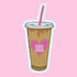 Ice Coffee Pink Heart Sorority Sticker