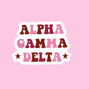 Pink Stars Sorority Sticker