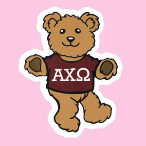 Teddy Bear Greek Letters Sorority Sticker