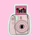 Pink Camera Sorority Sticker