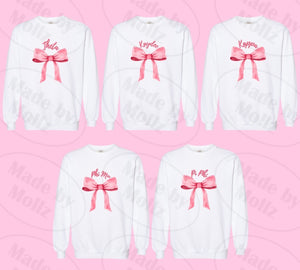 Pink Bow Crewneck Sorority Sweatshirt