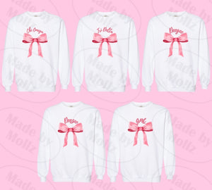 Pink Bow Crewneck Sorority Sweatshirt