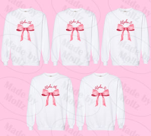 Pink Bow Crewneck Sorority Sweatshirt