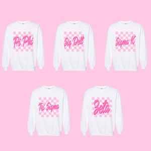 Pink Checkers Sorority Sweatshirt