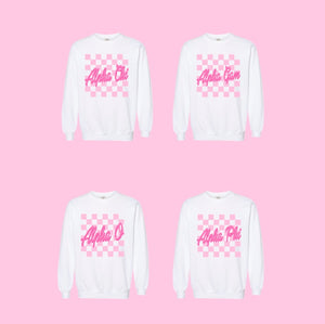Pink Checkers Sorority Sweatshirt