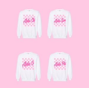 Pink Checkers Sorority Sweatshirt