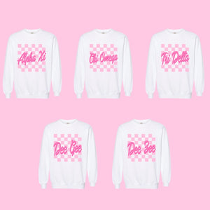 Pink Checkers Sorority Sweatshirt