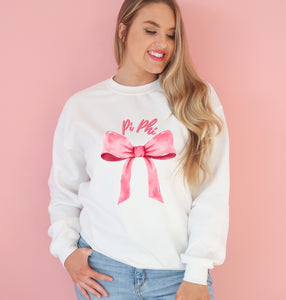 Pink Bow Crewneck Sorority Sweatshirt
