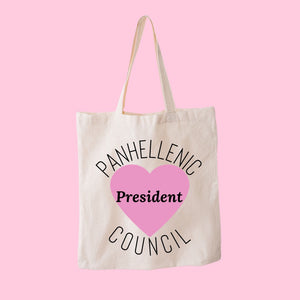 Panhellenic Council Heart with Position Tote Bag
