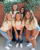 Yellow and Pink Peace Design Sorority Tee