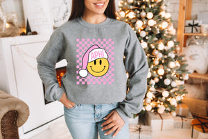 Pink Checkers Santa Sorority Sweatshirt