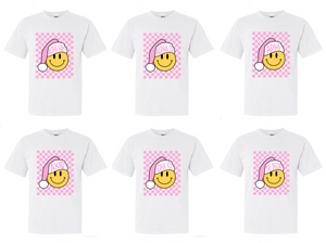 Pink Checkers Santa Sorority Tee