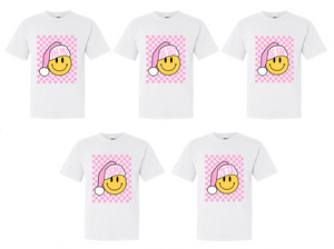 Pink Checkers Santa Sorority Tee