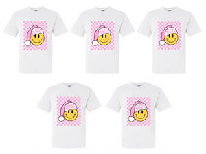 Pink Checkers Santa Sorority Tee