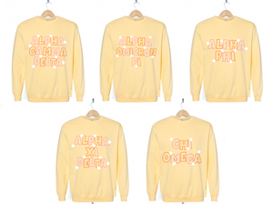 Pink and Orange Flowered Sorority Sweatshirt