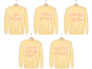 Pink and Orange Flowered Sorority Sweatshirt