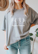 Grey Skeleton Halloween Sorority Tee