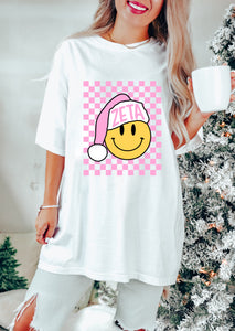 Pink Checkers Santa Sorority Tee