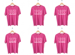 Established Year Outlined with Stars Sorority Tee