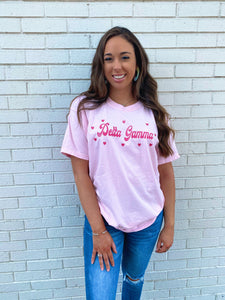 Loving Hearts Pink Sorority Tee
