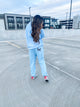 Light Blue Butterfly Sweatpants DOORBUSTER