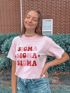 Pink Red Stars Sorority Tee